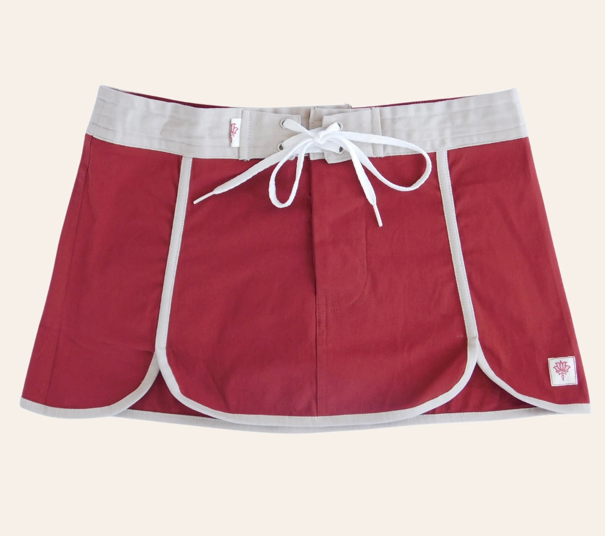 Scoop Skirt - Red/Off White