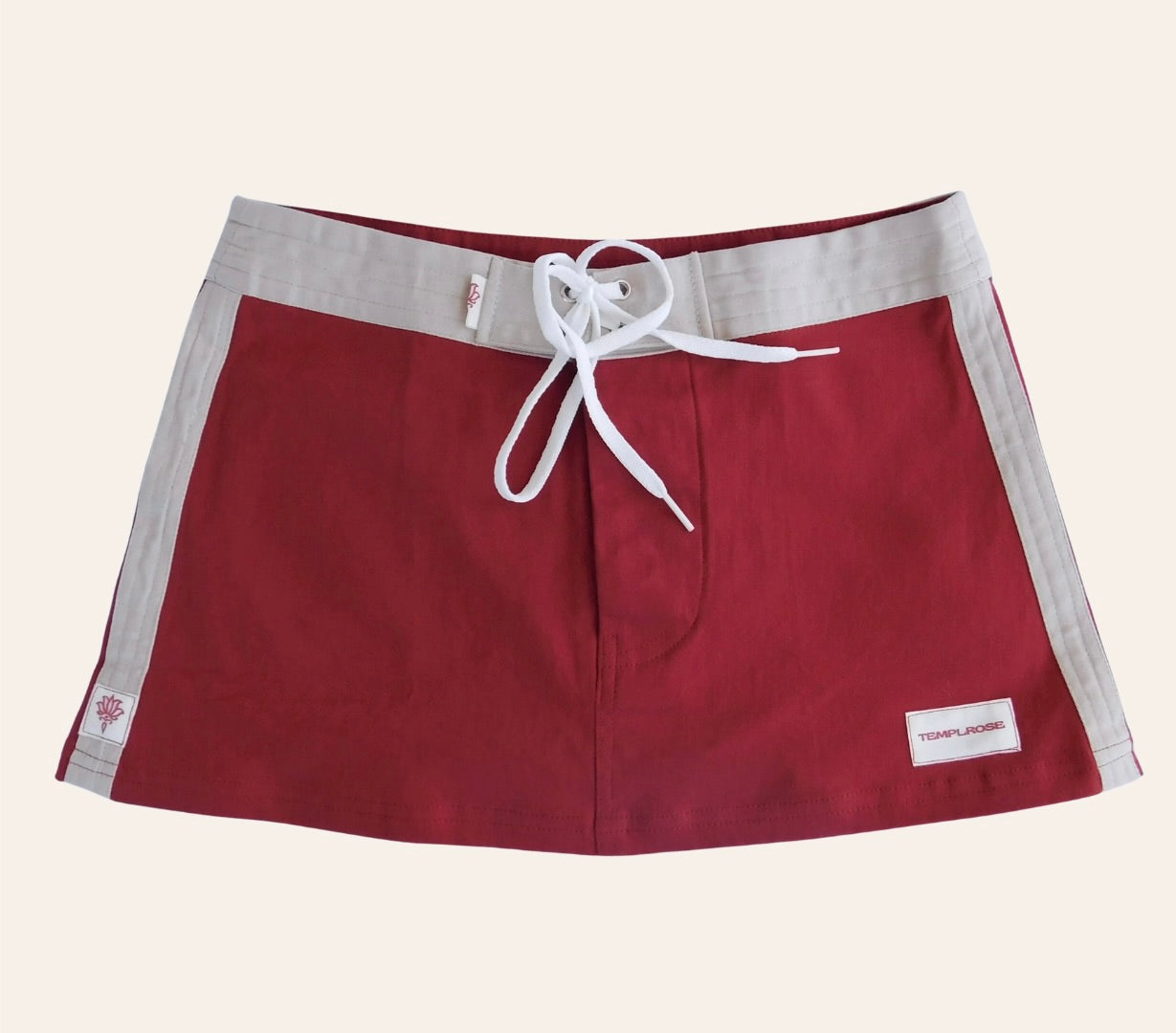 Surf Skirt - Red/Off White